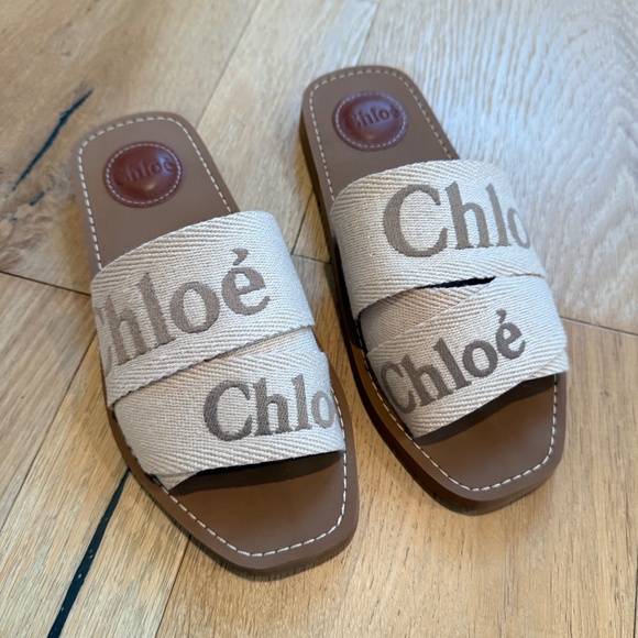 Chloe Logo Woody Slides - Picture 1 of 2